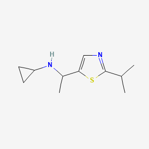 molecular formula C11H18N2S B13965965 N-(1-(2-isopropylthiazol-5-yl)ethyl)cyclopropanamine 