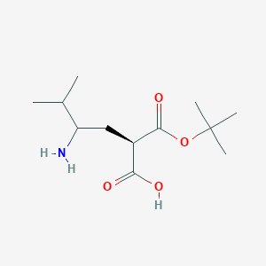 molecular formula C12H23NO4 B13966059 (2R)-4-amino-5-methyl-2-[(2-methylpropan-2-yl)oxycarbonyl]hexanoic acid 