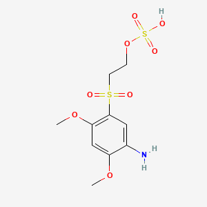 molecular formula C10H15NO8S2 B13966093 Ethanol, 2-[(5-amino-2,4-dimethoxyphenyl)sulfonyl]-, hydrogen sulfate (ester) CAS No. 62158-73-0