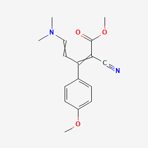 molecular formula C16H18N2O3 B1396610 Methyl 2-cyano-5-(dimethylamino)-3-(4-methoxyphenyl)penta-2,4-dienoate CAS No. 147078-25-9
