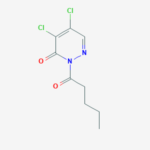 molecular formula C9H10Cl2N2O2 B139662 4,5-Dichloro-2-(1-oxopentyl)-3(2H)-pyridazinone CAS No. 155164-65-1