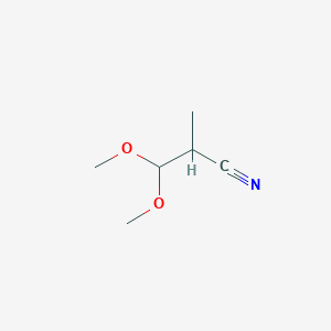 molecular formula C6H11NO2 B1396628 3,3-Dimethoxy-2-methylpropanenitrile CAS No. 50744-69-9