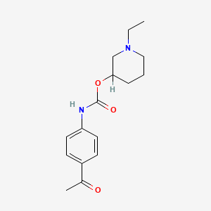 molecular formula C16H22N2O3 B13966503 N-Ethyl-3-piperidinyl p-acetylcarbanilate CAS No. 33531-50-9