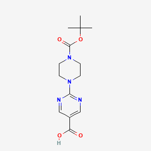 molecular formula C14H20N4O4 B1396655 2-(4-(Tert-butoxycarbonyl)piperazin-1-yl)pyrimidine-5-carboxylic acid CAS No. 253315-11-6