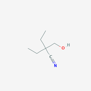 molecular formula C7H13NO B1396666 2-Ethyl-2-(hydroxymethyl)butanenitrile CAS No. 1306738-95-3