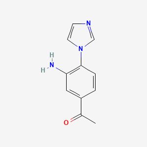 molecular formula C11H11N3O B1396667 1-[3-Amino-4-(1h-imidazol-1-yl)phenyl]ethanone CAS No. 1824108-00-0