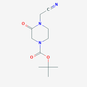 molecular formula C11H17N3O3 B1396669 Tert-butyl 4-(cyanomethyl)-3-oxopiperazine-1-carboxylate CAS No. 234108-59-9