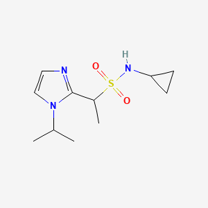molecular formula C11H19N3O2S B13966784 N-cyclopropyl-1-(1-isopropyl-1H-imidazol-2-yl)ethanesulfonamide 