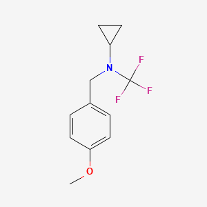 molecular formula C12H14F3NO B13966791 N-(4-methoxybenzyl)-N-(trifluoromethyl)cyclopropanamine 