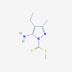 molecular formula C8H13N3S2 B13966833 Methyl 4-ethyl-5-imino-3-methyl-2,5-dihydro-1H-pyrazole-1-carbodithioate 