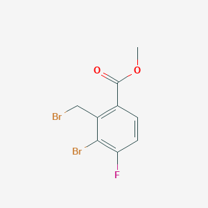 molecular formula C9H7Br2FO2 B13966901 Methyl 3-bromo-2-(bromomethyl)-4-fluorobenzoate 