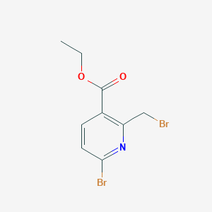 molecular formula C9H9Br2NO2 B13966903 Ethyl 6-bromo-2-(bromomethyl)nicotinate 