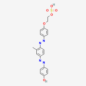 molecular formula C21H20N4O6S B13967042 P-[[3-methyl-4-[[4-[2-(sulphooxy)ethoxy]phenyl]azo]phenyl]azo]phenol CAS No. 54307-21-0
