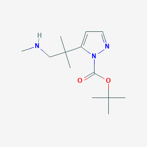 molecular formula C13H23N3O2 B13967050 tert-butyl 5-[1,1-dimethyl-2-(methylamino)ethyl]-1H-pyrazole-1-carboxylate 