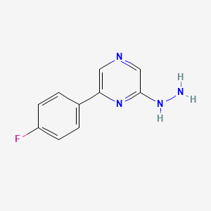 molecular formula C10H9FN4 B1396708 Pyrazine,2-(4-fluorophenyl)-6-hydrazinyl- CAS No. 1273550-43-8