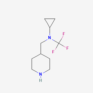 molecular formula C10H17F3N2 B13967083 N-(piperidin-4-ylmethyl)-N-(trifluoromethyl)cyclopropanamine 