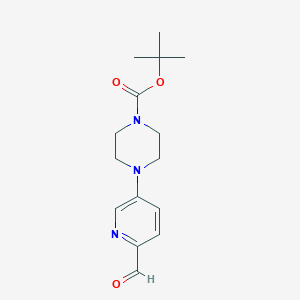molecular formula C15H21N3O3 B1396711 tert-Butyl 4-(6-formylpyridin-3-yl)piperazine-1-carboxylate CAS No. 1197294-84-0