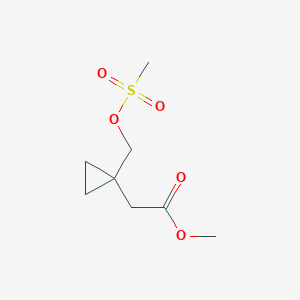 molecular formula C8H14O5S B1396721 Methyl 2-(1-[(methanesulfonyloxy)-methyl]cyclopropyl)acetate CAS No. 170721-48-9