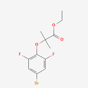 molecular formula C12H13BrF2O3 B1396731 2-(4-溴-2,6-二氟苯氧基)-2-甲基丙酸乙酯 CAS No. 1203955-55-8