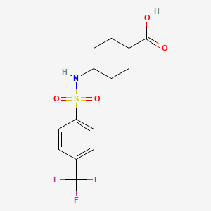 molecular formula C14H16F3NO4S B1396745 trans 4-(4-Trifluoromethylbenzenesulfonylamino)-cyclohexanecarboxylic acid CAS No. 1310478-58-0