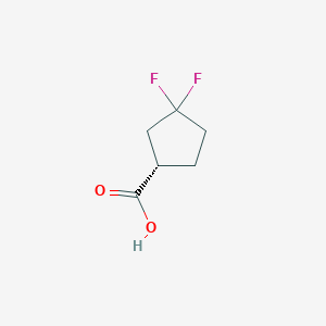 molecular formula C6H8F2O2 B1396748 (S)-3,3-Difluorocyclopentanecarboxylic acid CAS No. 1408057-45-3