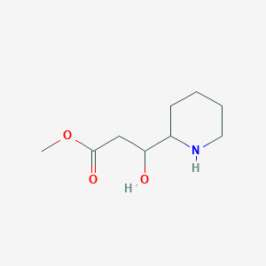 molecular formula C9H17NO3 B13967520 Methyl 3-hydroxy-3-(piperidin-2-yl)propanoate 