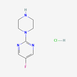 molecular formula C8H12ClFN4 B13967531 5-Fluoro-2-(piperazin-1-yl)pyrimidine hydrochloride 