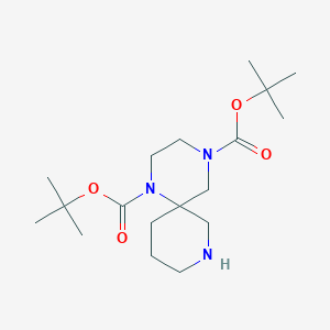 molecular formula C18H33N3O4 B1396754 Di-tert-butyl 1,4,8-triazaspiro[5.5]undecane-1,4-dicarboxylate CAS No. 1332528-29-6