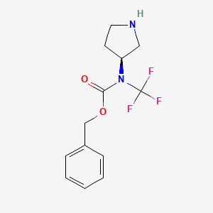 molecular formula C13H15F3N2O2 B13967545 (S)-benzyl pyrrolidin-3-yl(trifluoromethyl)carbamate 