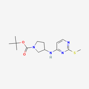 molecular formula C14H22N4O2S B13967553 tert-Butyl 3-((2-(methylthio)pyrimidin-4-yl)amino)pyrrolidine-1-carboxylate 