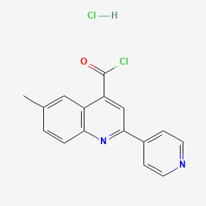 6-Methyl-2-(pyridin-4-yl)quinoline-4-carbonyl chloride hydrochloride
