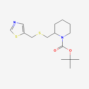 molecular formula C15H24N2O2S2 B13967577 2-(Thiazol-5-ylmethylsulfanylmethyl)-piperidine-1-carboxylic acid tert-butyl ester 