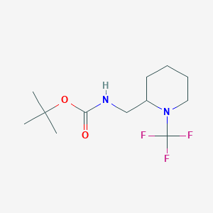 molecular formula C12H21F3N2O2 B13967596 Tert-butyl ((1-(trifluoromethyl)piperidin-2-yl)methyl)carbamate 