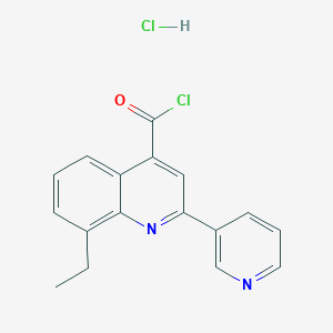 8-Ethyl-2-(pyridin-3-yl)quinoline-4-carbonyl chloride hydrochloride