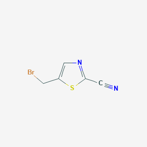 molecular formula C5H3BrN2S B13967628 5-(Bromomethyl)-2-thiazolecarbonitrile 