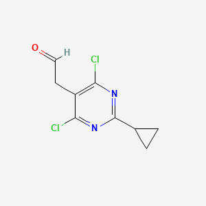 molecular formula C9H8Cl2N2O B1396765 2-(4,6-Dichloro-2-cyclopropylpyrimidin-5-yl)acetaldehyde CAS No. 1311275-29-2