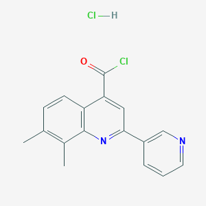 molecular formula C17H14Cl2N2O B1396772 7,8-Dimethyl-2-(pyridin-3-yl)quinoline-4-carbonyl chloride hydrochloride CAS No. 1332528-39-8