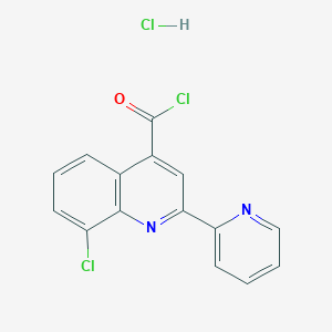 molecular formula C15H9Cl3N2O B1396774 8-Chloro-2-(pyridin-2-yl)quinoline-4-carbonyl chloride hydrochloride CAS No. 1332531-39-1