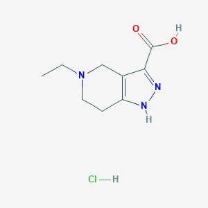 molecular formula C9H14ClN3O2 B1396776 5-ethyl-4,5,6,7-tetrahydro-2H-pyrazolo[4,3-c]pyridine-3-carboxylic acid hydrochloride CAS No. 1332528-99-0