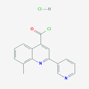 molecular formula C16H12Cl2N2O B1396778 8-Methyl-2-(pyridin-3-yl)quinoline-4-carbonyl chloride hydrochloride CAS No. 1332530-97-8
