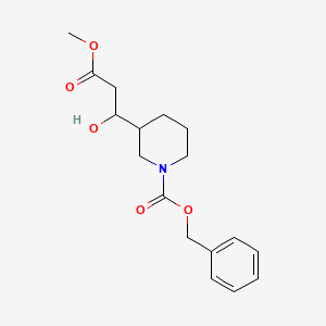 molecular formula C17H23NO5 B13967802 Benzyl 3-(1-hydroxy-3-methoxy-3-oxopropyl)piperidine-1-carboxylate 