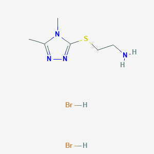 molecular formula C6H14Br2N4S B1396781 {2-[(4,5-Dimethyl-4H-1,2,4-triazol-3-yl)thio]-ethyl}amine dihydrobromide CAS No. 1332529-13-1