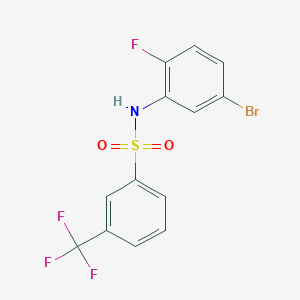 molecular formula C13H8BrF4NO2S B13967818 N-(5-bromo-2-fluorophenyl)-3-(trifluoromethyl)benzenesulfonamide 