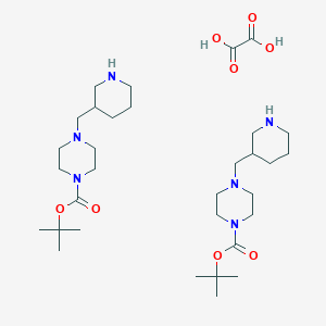 molecular formula C32H60N6O8 B1396782 Tert-butyl 4-(piperidin-3-ylmethyl)piperazine-1-carboxylate;oxalic acid CAS No. 1332530-17-2