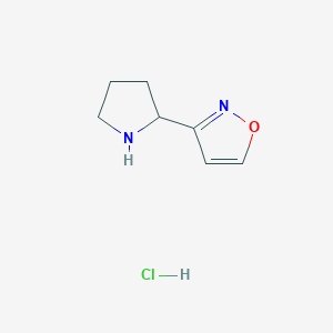 molecular formula C7H11ClN2O B1396785 3-Pyrrolidin-2-ylisoxazole hydrochloride CAS No. 1332528-62-7