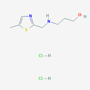 molecular formula C8H15ClN2OS B1396786 3-{[(5-Methyl-1,3-thiazol-2-yl)methyl]-amino}propan-1-ol dihydrochloride CAS No. 1332531-06-2