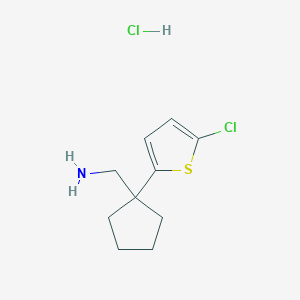 molecular formula C10H15Cl2NS B1396787 ([1-(5-Chloro-2-thienyl)cyclopentyl]methyl)amine hydrochloride CAS No. 1332531-63-1