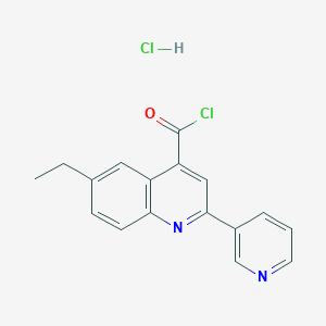 molecular formula C17H14Cl2N2O B1396789 6-Ethyl-2-(pyridin-3-yl)quinoline-4-carbonyl chloride hydrochloride CAS No. 1332531-35-7