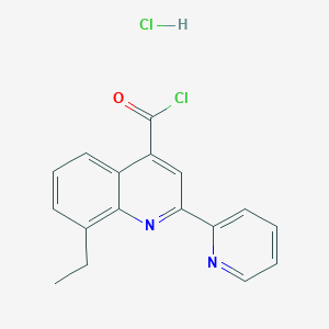 molecular formula C17H14Cl2N2O B1396791 8-Ethyl-2-(pyridin-2-yl)quinoline-4-carbonyl chloride hydrochloride CAS No. 1332530-99-0