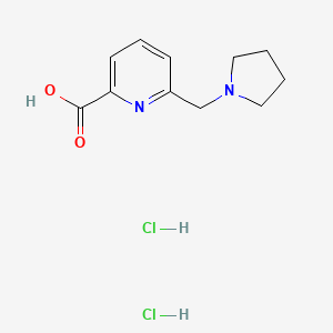 molecular formula C11H16Cl2N2O2 B1396792 6-(Pyrrolidin-1-ylmethyl)pyridine-2-carboxylic acid dihydrochloride CAS No. 1332530-74-1